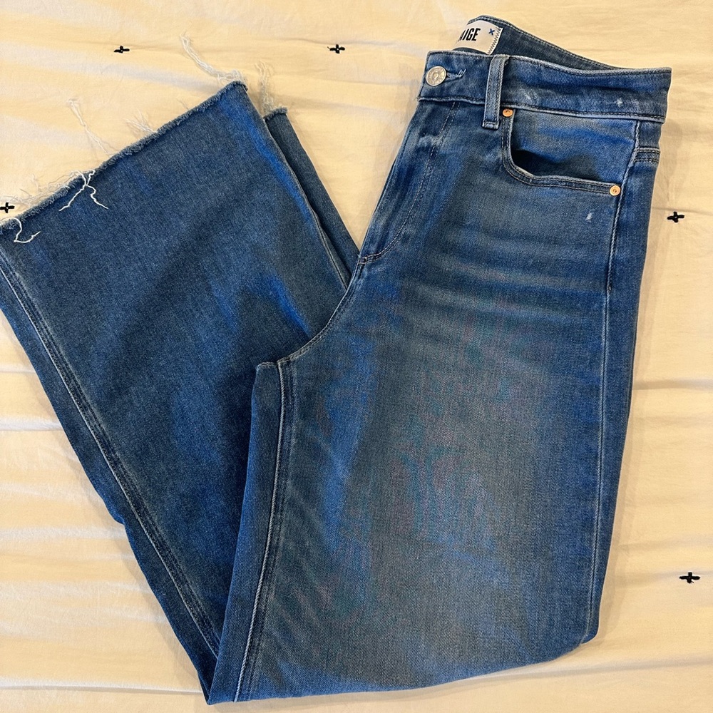 Paige Cropped Wide Leg Jeans